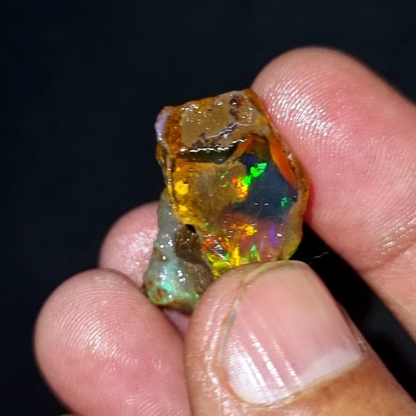 19 Carat very rare Natural Ethiopian Opal Rough Raw Opal welo fire opal multi fire opal loose opal rough Top Quality rough