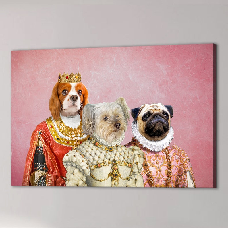 The Royal Ladies Personalized 3 Pet Canvas