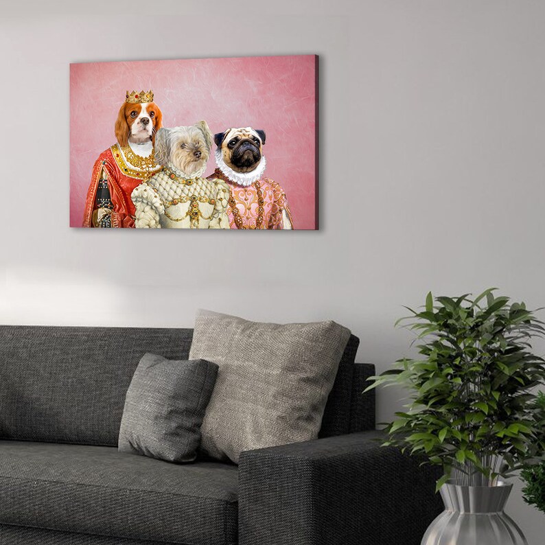 The Royal Ladies Personalized 3 Pet Canvas