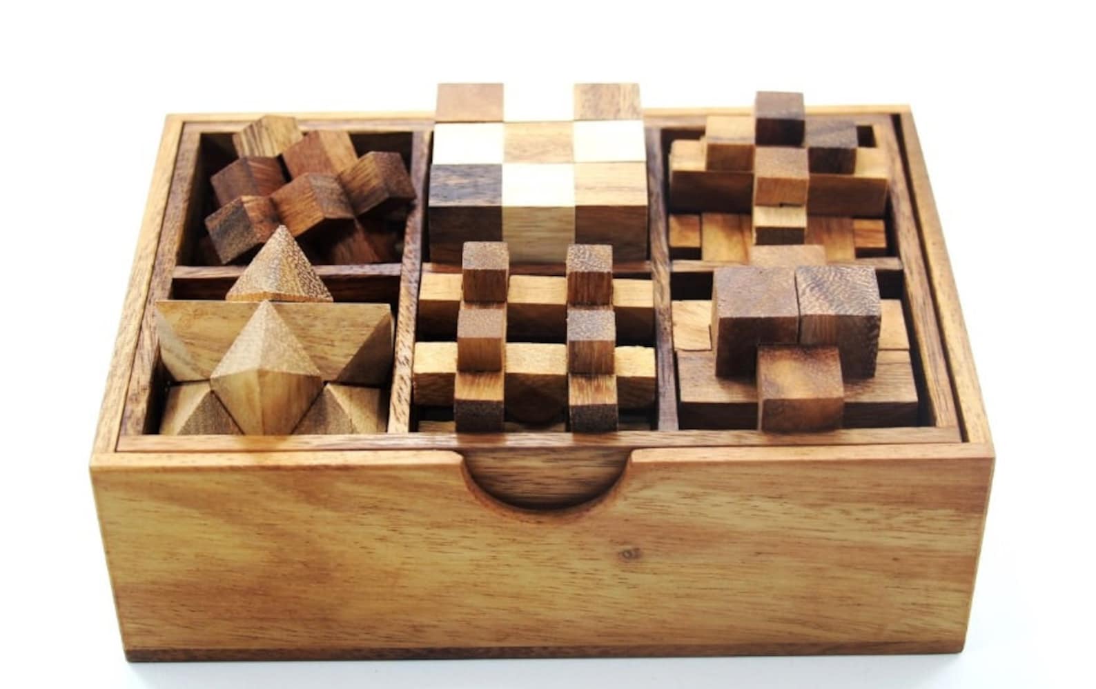 Set of Six Wooden Puzzles Games in Set games in Box Etsy