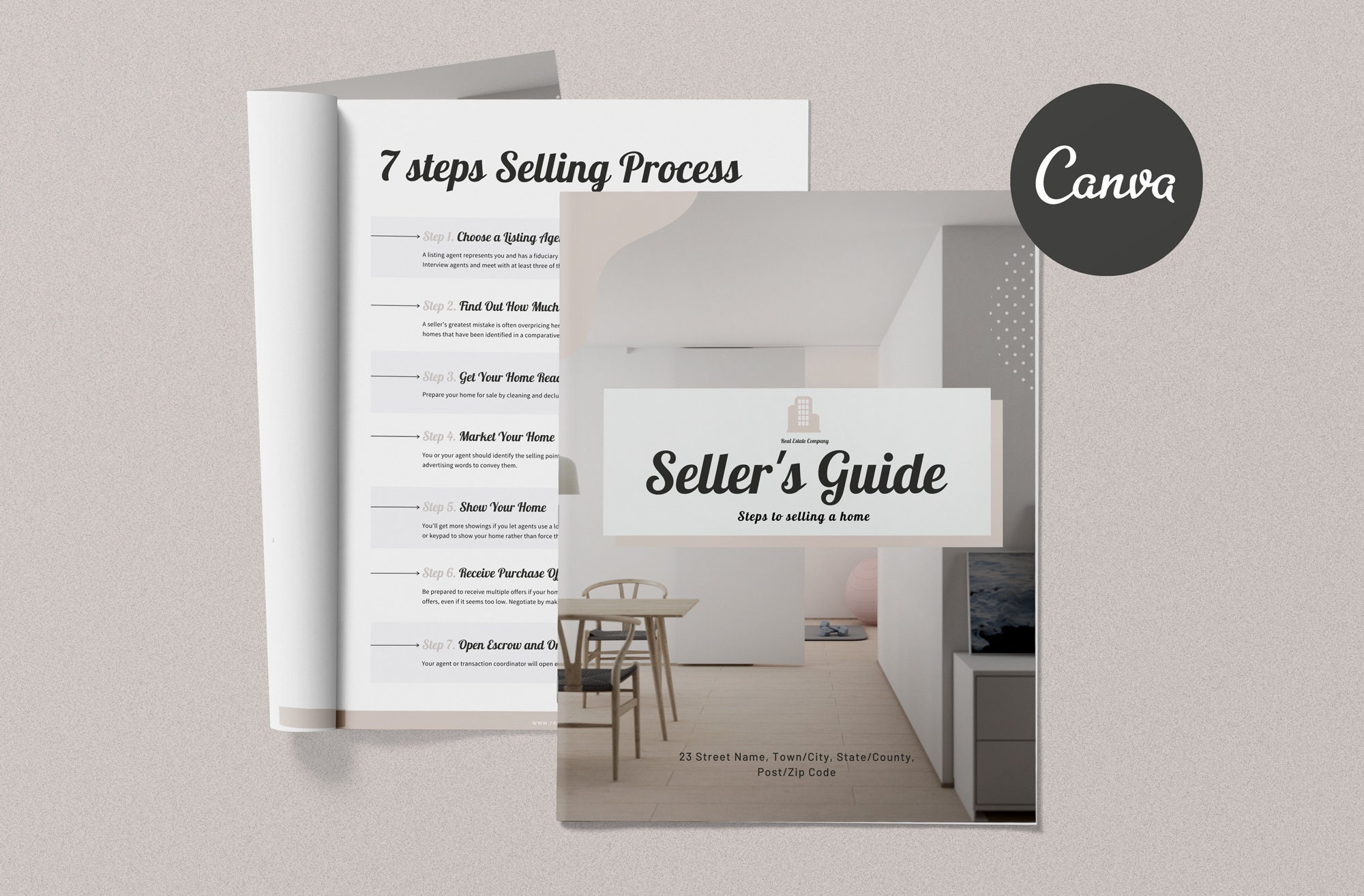 Sellers Guide Template Real Estate Presentation Canva Etsy