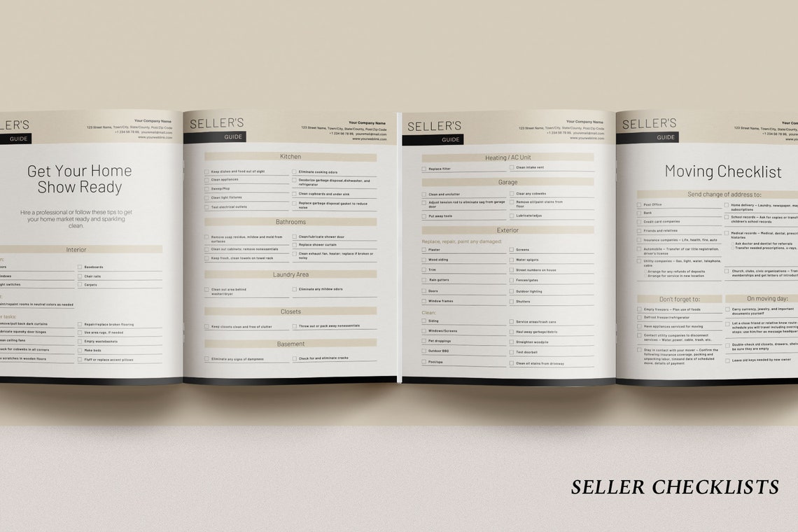 Sellers Guide Template Real Estate Presentation Canva | Etsy