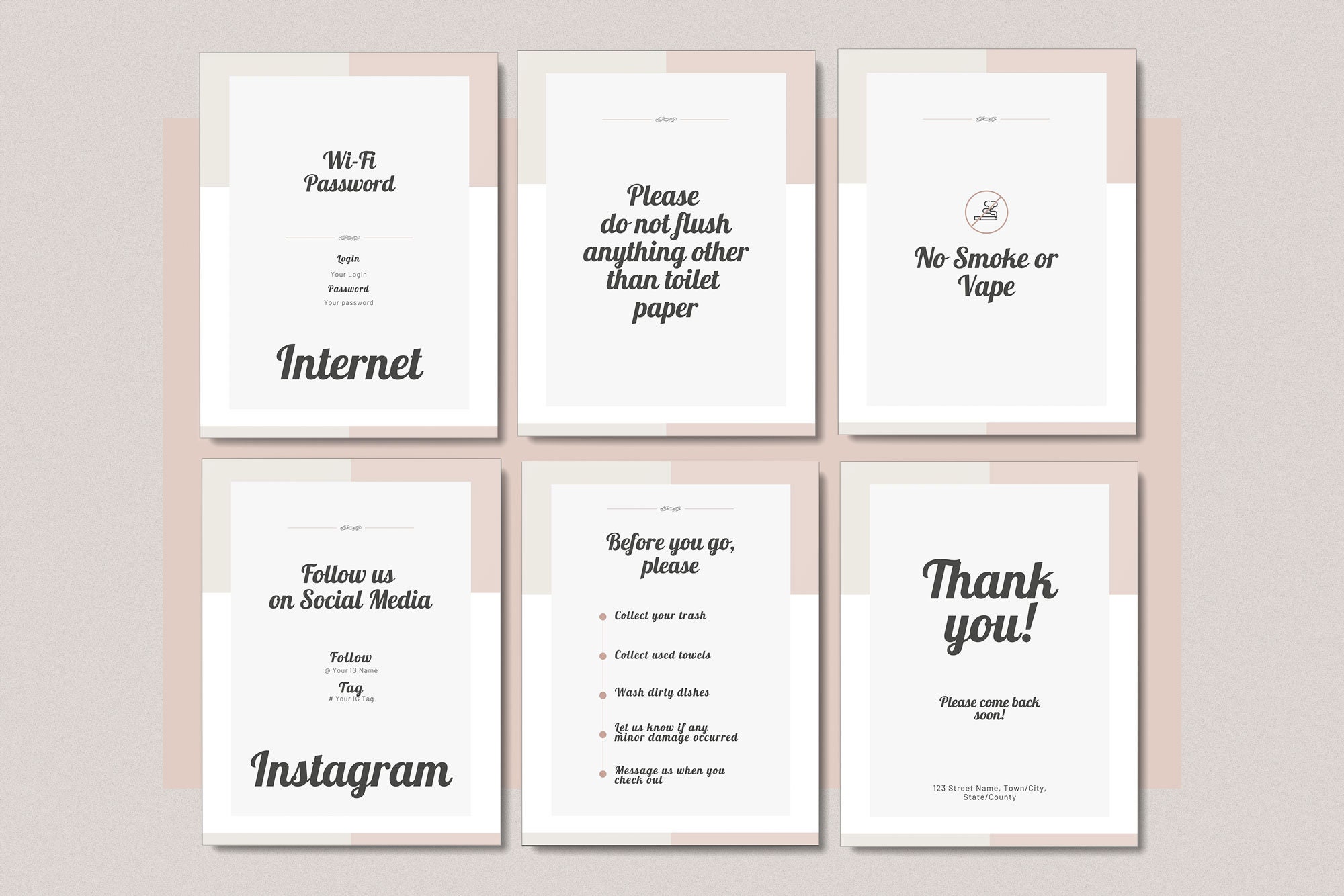 Airbnb Guest Book Template