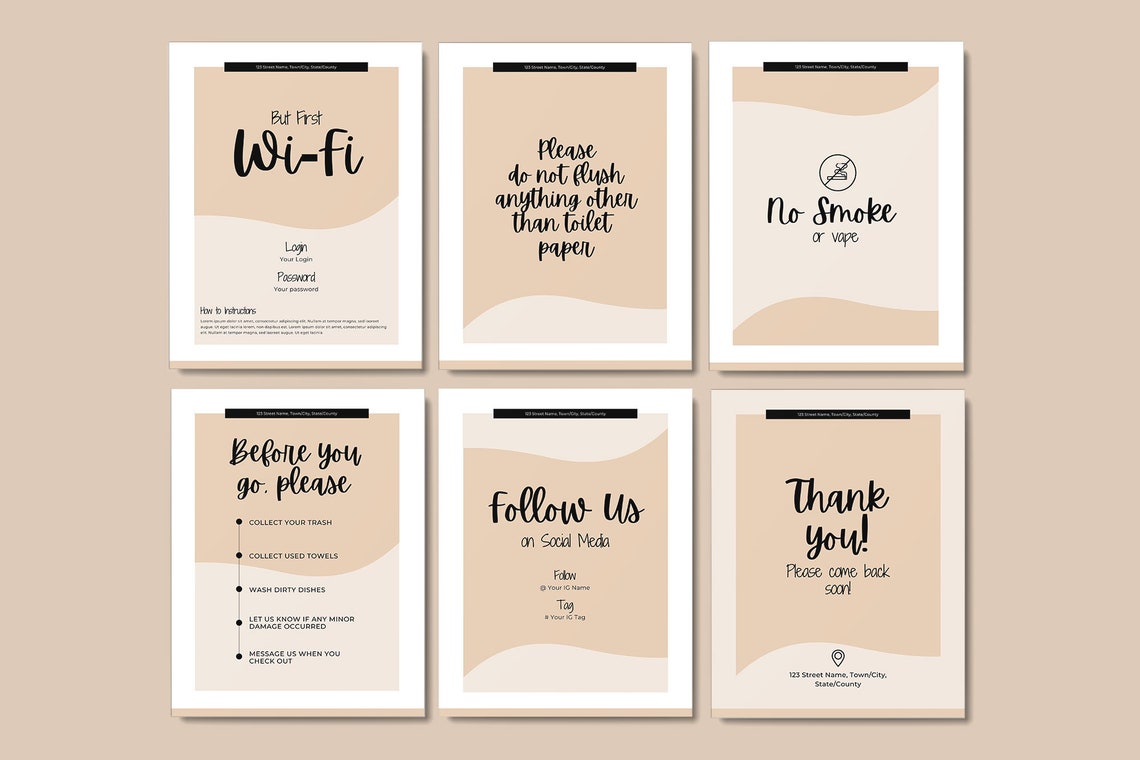 airbnb guest book template