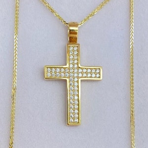 14K Gold Cross Pendant: Byzantine Style Religious Necklace