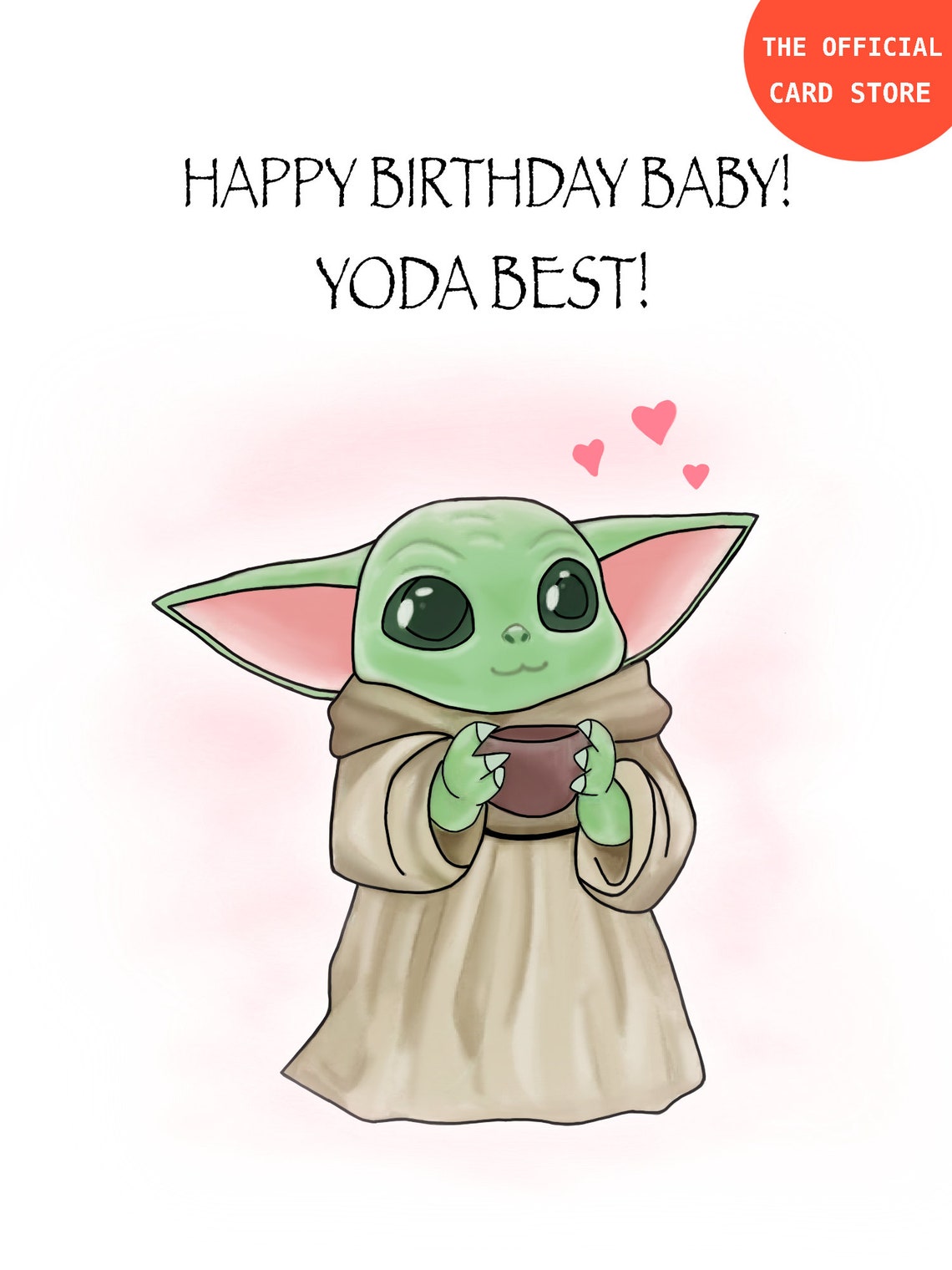 Happy Birthday Baby Yoda Best Baby Yoda birthday card Star Etsy
