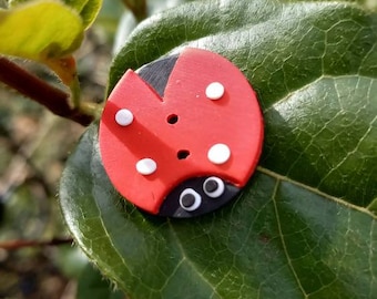 Ladybug as a button on your new dress? Handmade and a unique piece