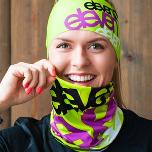 tubus ELEVEN Fluo F14 Universal Neck Gaiter, universal scarf, face mask, beanie, Dust Shield, Bandana, Head Band, Neck Warmer, Scarf Mask,