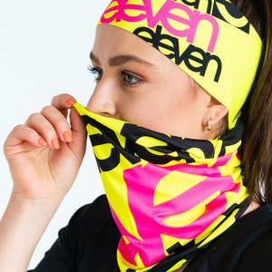 tubus ELEVEN Fluo F11 Universal Neck Gaiter, universal scarf, face mask, beanie, Dust Shield, Bandana, Head Band, Neck Warmer, Scarf Mask,