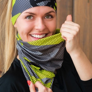 tubus ELEVEN Bee F11 Universal Neck Gaiter, universal scarf, face mask, beanie, Dust Shield, Bandana, Head Band, Neck Warmer, Scarf Mask,