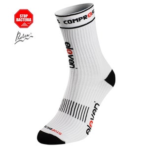 3/4 Kompressions Socken ELEVEN Suuri weiß für Männer&Frauen I Laufen I Anti TVT Flug Reise Strümpfe I Krampfadern I Antimikrobielles Silber