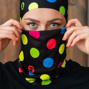 tubus ELEVEN Dots Color Universal Neck Gaiter, universal scarf, face mask, beanie, Dust Shield, Bandana, Head Band, Neck Warmer, Scarf Mask,
