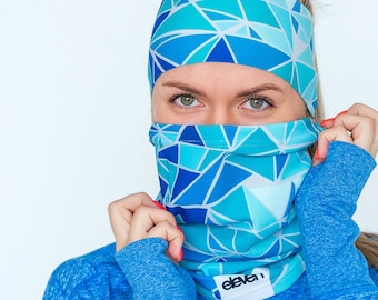 Winter Warm Halswärmer ELEVEN Türkis, Snood, Sport Kopftuch, Universal, Neck Gaiter, Halstuch Geschenk, waschbar wiederverwendbar, Unisex, Schal