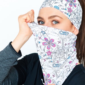 tubus ELEVEN Retro 29 Universal Neck Gaiter, universal scarf, face mask, beanie, Dust Shield, Bandana, Head Band, Neck Warmer, Scarf Mask,