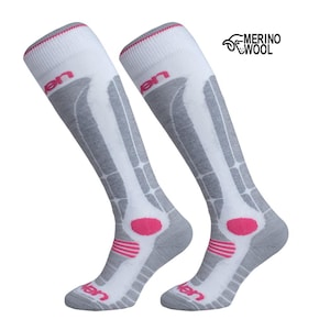 Merino Wool Thermo Ski Socks, Winter Knee High Socks