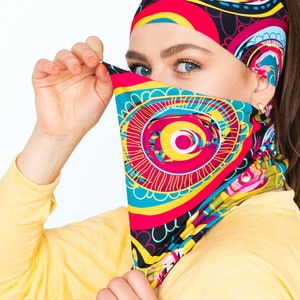 tubus ELEVEN Retro 17 Universal Neck Gaiter, universal scarf, face mask, beanie, Dust Shield, Bandana, Head Band, Neck Warmer, Scarf Mask,