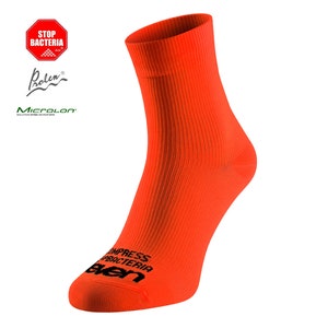 3/4 compression socks ELEVEN Strada orang for Men&Women I Running I Anti DVT Flight Travel Stockings I Varicose Veins I Antimicrobial Silver