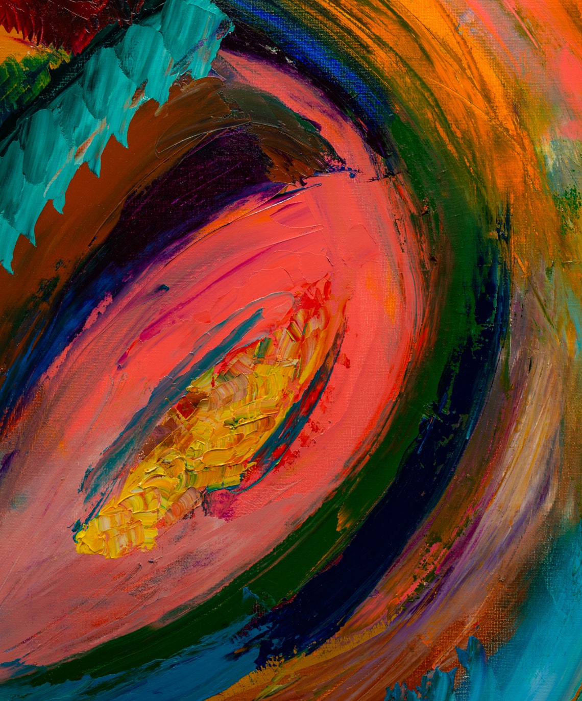 Original Abstract Oil Painting on Canvas 2028 Colorful Wall | Etsy