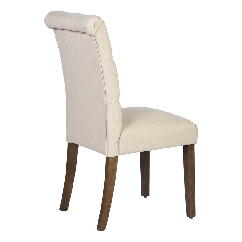 Set of 2 Dining Chair Fabric Button Tufted Upholstered ...