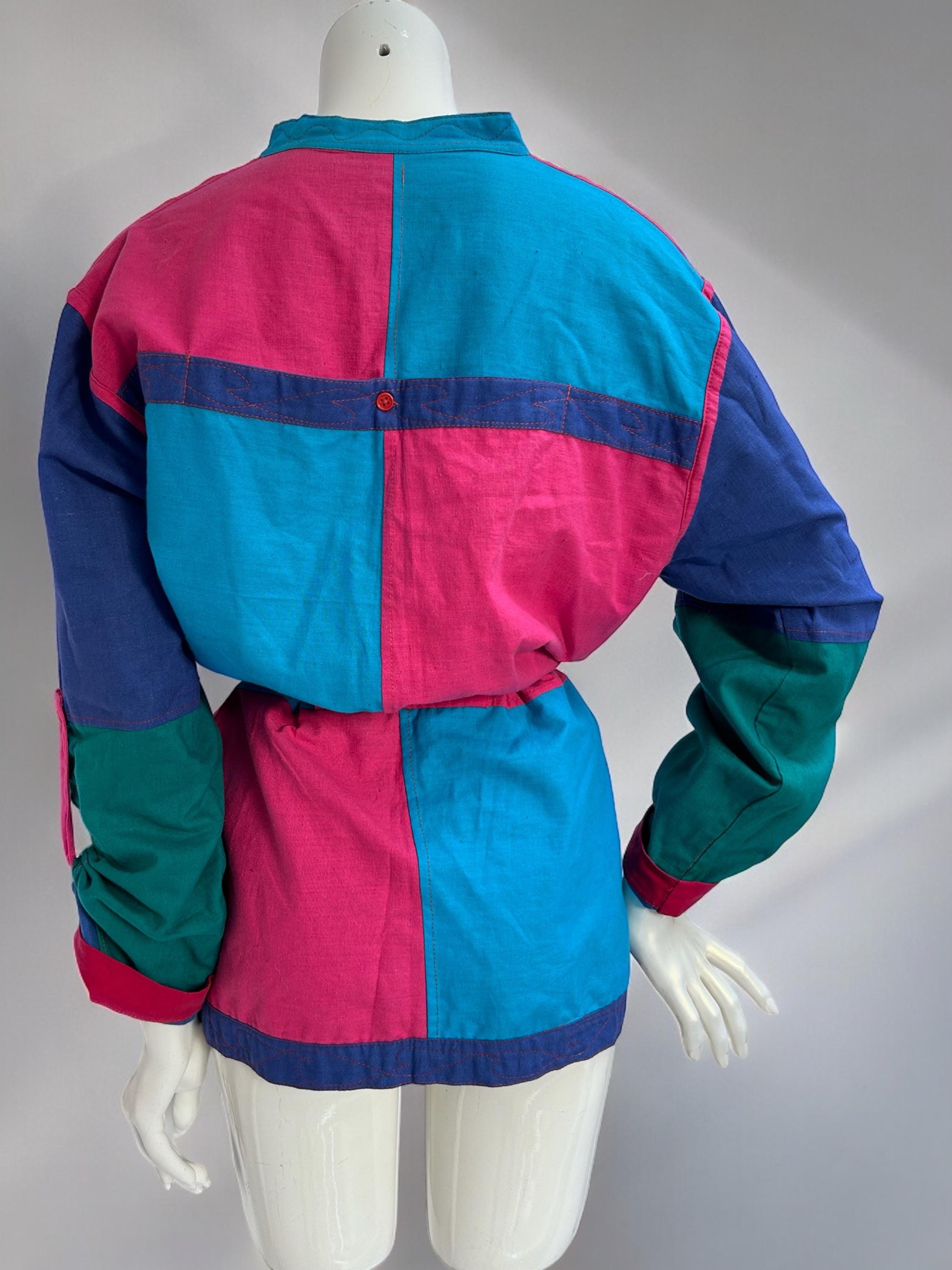Vibrant Vintage Reversible Cotton Jacket That Turns in to
