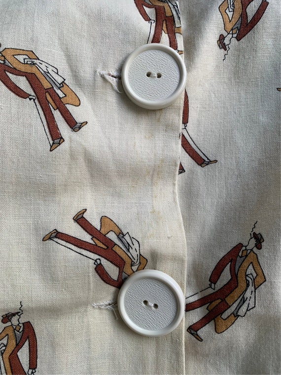 Fab 1970’s novelty print handmade shirt sleeve sh… - image 8