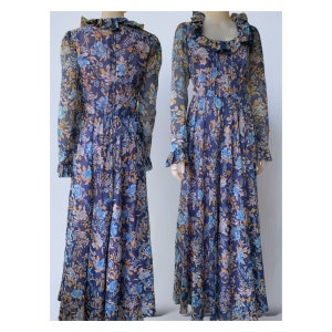 Pretty 1970s ruffle maxi dress By “California”