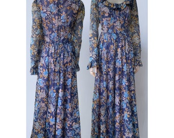 Pretty 1970s ruffle maxi dress By “California”