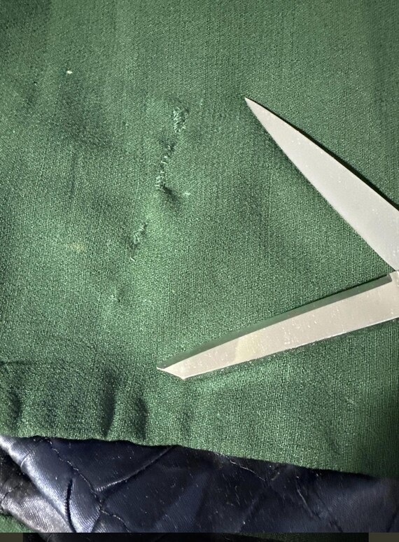 Antique Amish Young Girls Green Wool Cape or Cloa… - image 7