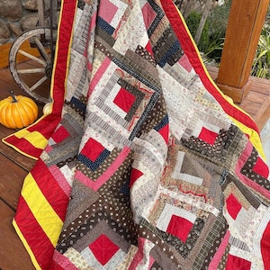 Einfach unglaublich! Blockhaus PA-Quilt in Antikrot und Gelb