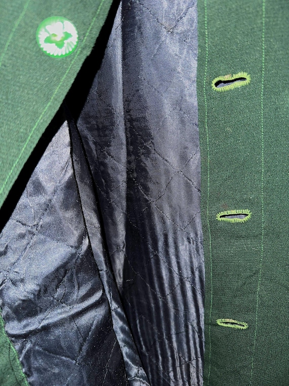 Antique Amish Young Girls Green Wool Cape or Cloa… - image 2