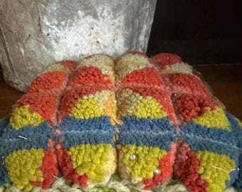Antique Pincushion Plushwork 1870s