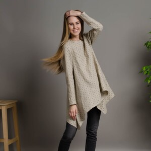 thumbnail image 2 of Anyhold Women's Fall Long Sleeve Tops Dressy Casual Shirts Crew Neck Tunics Pleated Blouses To Wear With Leggings 2736883 2 of 9