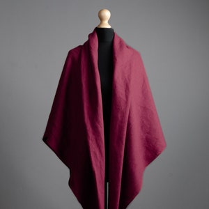 Extra large ROSE linen shawl for women, large rose linen unisex scarf, unisex Christmas gift,  purple linen wrap, large pink shawl