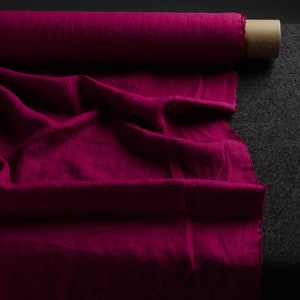Rose colour medium weight linen fabric, dark pink linen fabric supply, lilac linen flax supply, lavender colour linen fabric