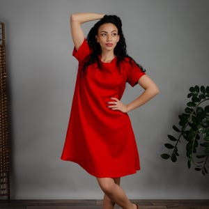 Loose Red Dress - Etsy