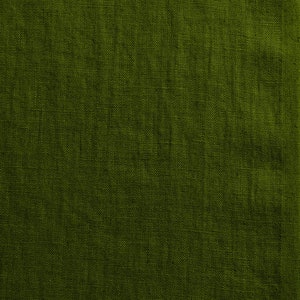 Olive colour medium weight linen fabric, chartreuse green linen fabric supply, green colour linen flax supply image 4