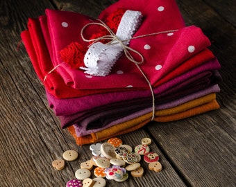 Paquete de restos de lino, conjunto de restos de tela de lino, suministro de lino de varios colores para la elaboración, muestras de lino para proyectos artesanales