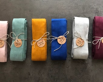 Natural linen ribbon belt, boho belt, women belt, dress belt, dress accessories, wrap waist belt