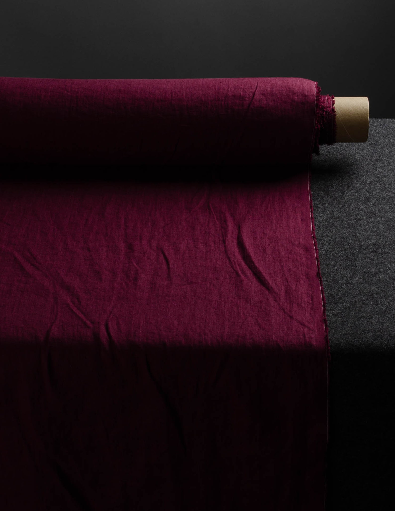 Burgundy Medium Weight Linen Fabric main image 0