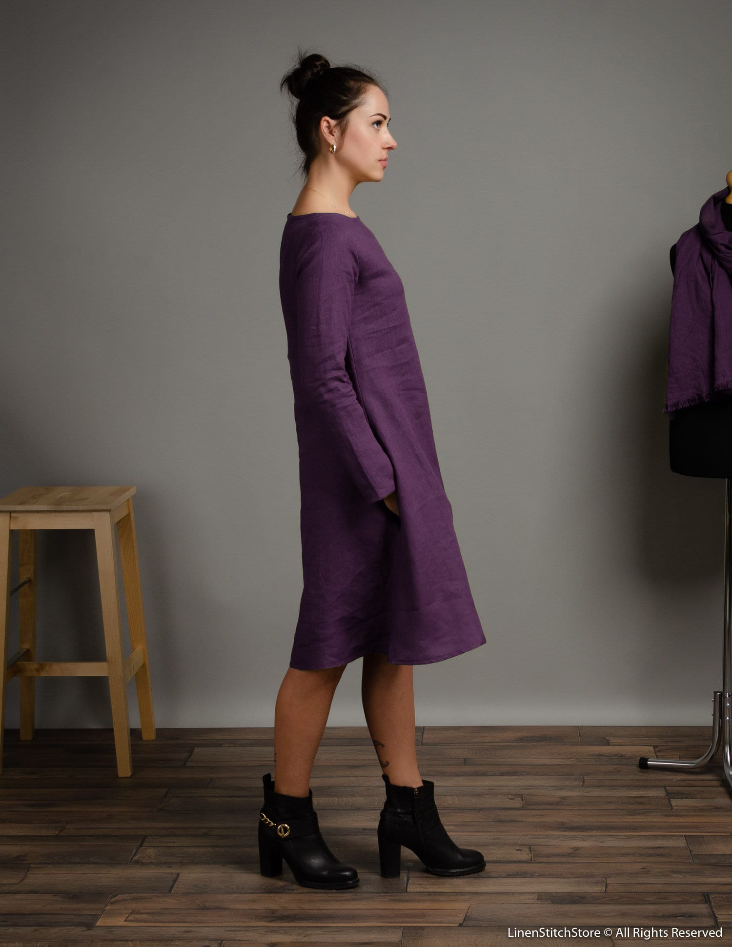 Kiri Signature Linen Dress- Lavender main image 1