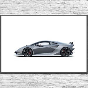 Lamborghini Sesto Elemento Digital poster Gift for man Car posters for boys Wall art for your son Car art prints Lamborghini concept car