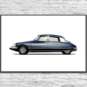 Citroën DS 23. Digital poster. Gift for man. Car posters for boys. Wall art for your son. Car art prints. Vintage car.