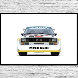 Audi Sport quattro S1 Group B Rally Car. Digital poster. Gift for man. Car posters for boys. Wall art for your son. Car art prints. Rally.