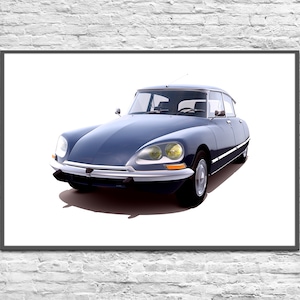 Citroën DS 23. Digital poster. Gift for man. Car posters for boys. Wall art for your son. Car art prints. Vintage car.