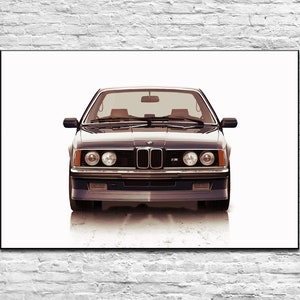 A4 A3 A2 sizes POSTER BMW E24 NEON - Art Print Car 80/'s Style Tron
