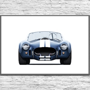 Shelby Cobra 427 S/C. Digital poster. Gift for man. Car posters. Wall art for your son. Car art prints. Vintage race car. Classic car.