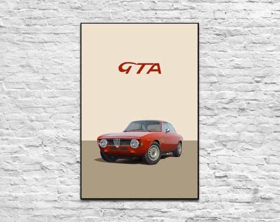 Alfa Romeo GTA Digital poster. Gift for man Car posters ...