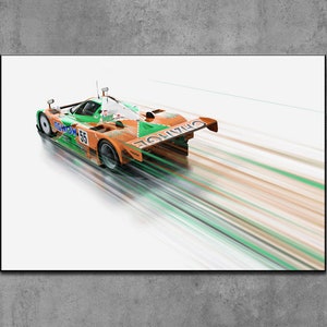 Mazda 787B. Digital poster. Gift for man. Car posters for boys. Wall art for your son. Car prints for boys. Vintage race car. Le Mans 24