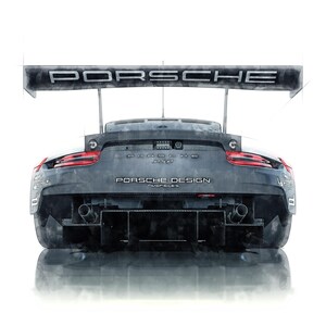 Porsche 911 RSR 2017. Digital poster. Porsche Art. Gift for man. Car posters for boys. Wall art for your son. Car art prints. race car.