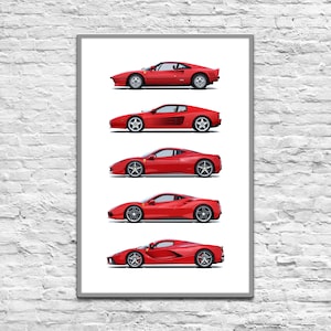フェラーリ250GTポスター Ferrari 250 GTO. Digital Poster. Gift for Man. Car Posters